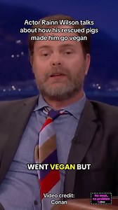 Actor @rainnwilson stopped eating animals after he and his wife rescued two potbelly pigs—who still live out their lives in Wilson’s backyard. In a 2017 episode of talk show #Conan, Wilson explained that he chose to eschew animal products once he made the connection that the pigs, Snortington and Amy, are no different than pigs used for making bacon. “In the morning once I was up, [the pigs] hadn’t gotten up yet, and I was microwaving some of that Trader Joe’s bacon, chomping on it, looking at t