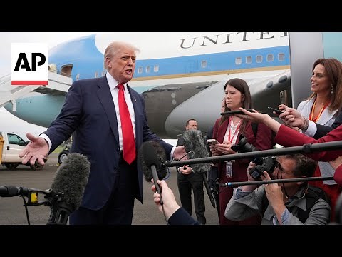 Trump tells Europe to 'stop the windmills' as he arrives in Scotland