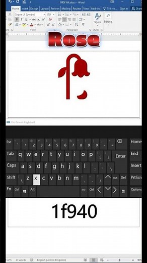 MS Word Flower Symbol 🌹 Rose Unicode & Shortcut Guide #yt #ms #msword #trending #shortvideo #short