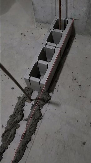 Laying First Block Wall Course Masonry work