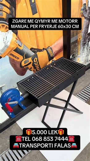 ðŸŽZgare me qymyr me motorr manuale per fryerjen e qymyrit material celiku permasat 60x30 cm ðŸŽCmimi Oferte 5.000 Lek ðŸš˜Transporti falas kudo â˜Žï¸Tel 068 853 7444 #blionlinenetiktok#blionlinengashtepia#hardwarestore#viral#tools