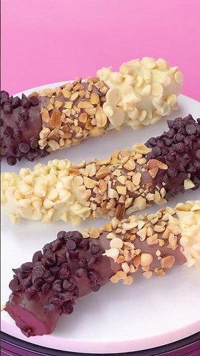Easy Homemade Crunchy Chocolate Covered Banana Dessert You Can Try 🤤 #shorts #satisfying #cake