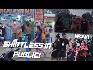GETTING SHIRTLESS AND WALKING IN PUBLIC! | FLEXING OUT THE MUSCLES!