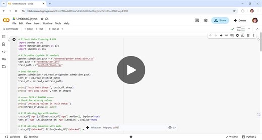 #datascience #python #eda #kaggle #titanicdataset #datavisualization #systemtron #internship #week2 | Monish Shetty