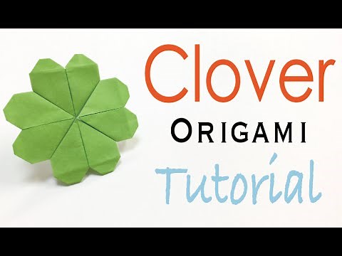 Heart Four Leaf Clover Origami Paper Tutorial - Origami Kawaii〔#038〕