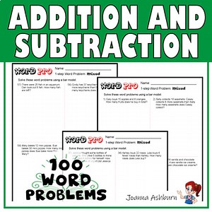 Addition and Subtraction 1 step Word Problems 100 Questions Practice Worksheets