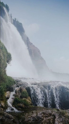 Aerial View of a Majestic Waterfall in 4K 💦 | Breathtaking Nature Drone Footage ULTRA HD 4K #travel