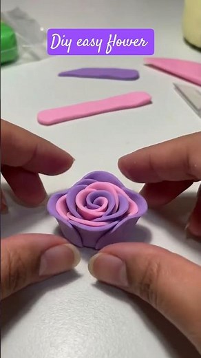 Diy easy flower making using clay #diy #art #craft #flowers #clay