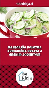 Najboljša poletna kumarična solata z grškim jogurtom