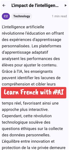 Learn French faster with AI. #LingoTap AI helps you to learn new languages faster. #app #ai #language #france