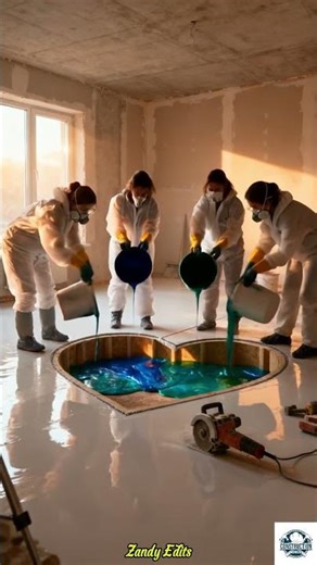 This floor is simply incredible 😱 Epoxy marine floor #interiordesign #30x50kagharkanaksha #design