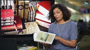 Book stack with Manjula Narayan