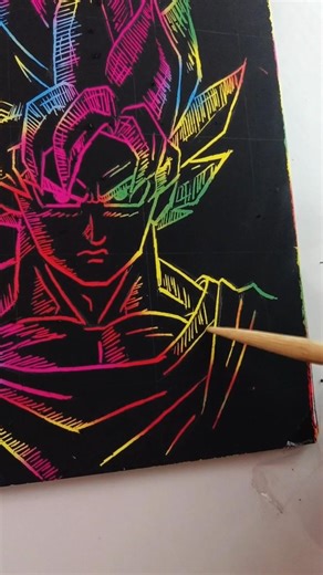 Goku drawing on magical scratch note 😳#shorts #goku #drawing #animedrawing