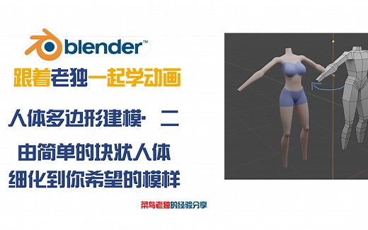 Blender人物动画系列：女性身体多边形建模2 模型精细化