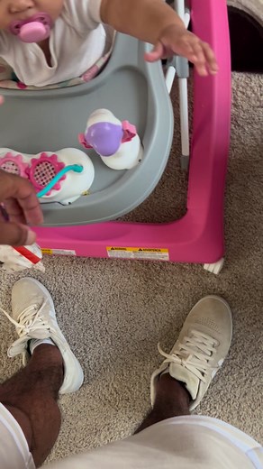 I put her in her walker she was like “na pick me up” den when I didn’t she got a attitude 😂😂😂 | Cameron Morton