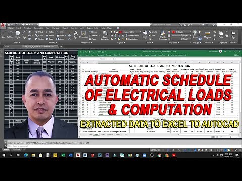 Creating Schedule of Electrical Loads and Computation in Autocad and Excel in less than 10 minutes.