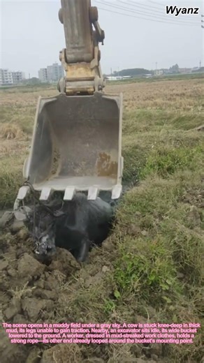How to Rescue a Stuck Cow: Using an Excavator Bucket and Rope