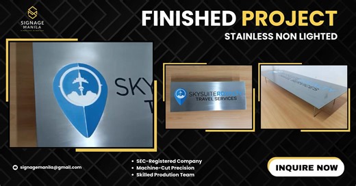 ✨ Fading signs ruining your brand’s first impression? Time for an upgrade that speaks class and confidence — our Stainless Non-Lighted Signs. 💪 ✅ Elegant, polished finish that exudes sophistication ✅ Weather-resistant and built to last ✅ Perfect for offices, storefronts, and minimalist spaces 📥 Message us today and let’s craft signage that defines your identity. #StainlessSignage #NonLightedSign #SignageManila #AnotherProjectComplete #PremiumSignage #BrandUpgrade #BusinessSignage #Professional