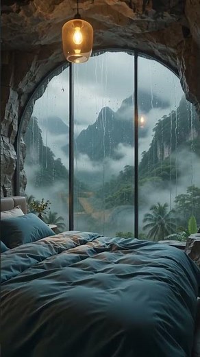 🌧️ Cozy Luxury Cave Bedroom in the Rain | Mountain Ambience for Sleep, Study & Relaxation #rain