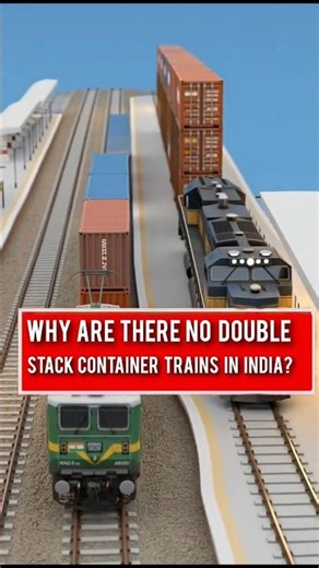 Why are there no double stack container trains in India #3danimation #facts
