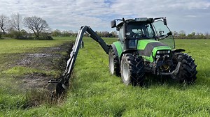 125K views · 266 reactions | Cleaning of ditches and streams are made easy with our Rotary Ditch Cleaner GR 70 which is equipped with 6 blades. Sludge and weeds are removed and thrown towards the slope. It minimizes the risk of flooding at the location. The GR 70 can be mounted on large and medium-sized tractors through a boom mower arm. | GreenTec | Facebook