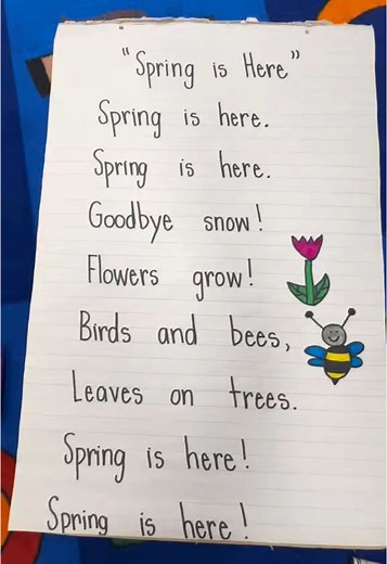 Spring Poem Ideas for Kindergarten Students