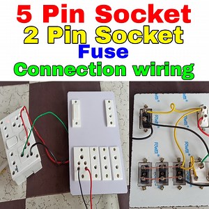switch board #connection #wiring 4 #switch #5pin #socket and #2pin #socket and #fuse electric board | Electric Work Center