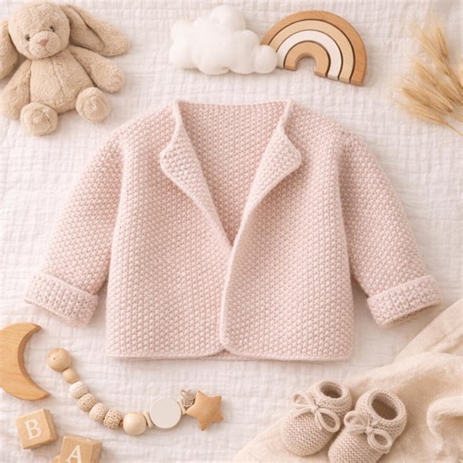 Easy Girls Boys Baby Moss Stitch Cardigan Knitting Patterns, 3 Mths - 3 Years, PDF Download - Etsy