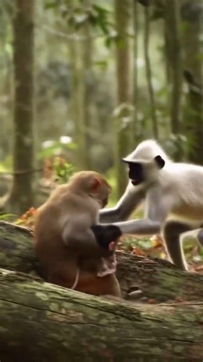 Monkey 🐒 fight of baby snatcher #animals #wildlife