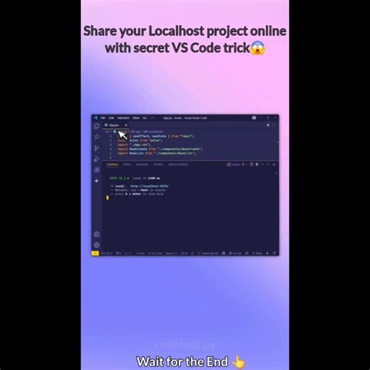PROGRAMMERS on Instagram: "Day 3 of posting exclusive dev tricks only for you 😏💻 Read the caption till the end to level up your localhost game 👇🚀 . . Tired of saying “it’s only running on my localhost” every time someone asks for a demo? In this reel, you will learn an ultra‑easy trick to share your localhost project online with a public URL in just a few clicks, perfect for client demos, team reviews, and testing from any device. No complicated server setup, no DNS, no port‑forwarding heada