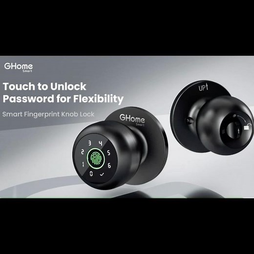 GHome Smart | K10 Pro 4-IN-1 Smart Knob Lock | Fingerprint, Keypad & App Control, Keyless Entry