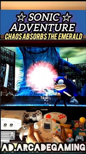 Sonic Adventure 1 ☆ Perfect Chaos Absorbs The Chaos Emeralds Cutscene - Sega Dreamcast