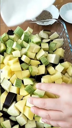 🍆 Ofen-Gemüse mit Hackfleisch – Praktisch & super lecker, unbedingt probieren, in 50 Minuten fertig