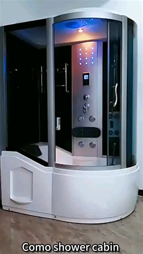 Luxury Shower Cabin with Bathtub Sliding Brushed Aluminum Frame Rectangle Square Design Tempered Glass