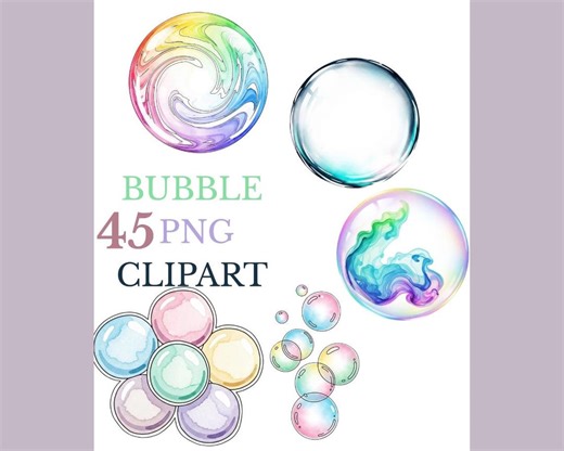45 Bubbles PNG Clipart Set | Bubble PNG Transparent Background | Digital Bubbly Clipart | Blow Bubble PNG | Commercial Use Allowed - Etsy