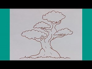 How To Draw A Bonsai Tree 🌲 | Bonsai Tree 🌲 Hand Drawing 😍