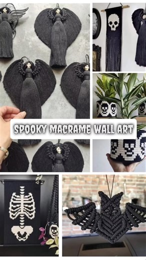 Spooky and gothic macrame decor