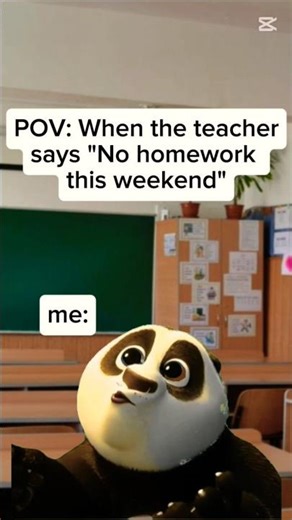 "No homework", it's the best thing you hear at school!😁🙃😉🤫🤭 #meme #school #funnyvideo