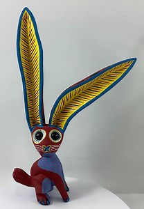 Oaxacan Alebrije Wood Carvings Mexican Folk Art Large Jack Rabbit Sculpture [~VIDEO~] - Etsy