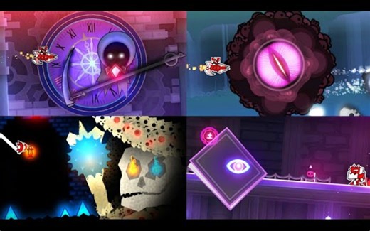 (转载)4 Bosses in 1 Level | "CastleMania" 100% by Serponge & More | Geometry Dash