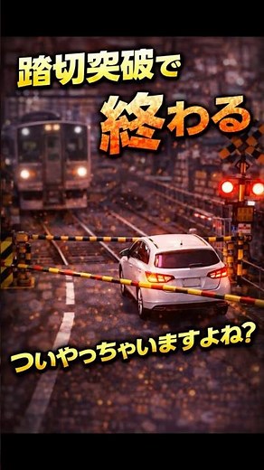 踏切突破で終わる #知らなきゃ損#踏切不停止,#遮断機くぐり,#遮断踏切立入り,#踏切違反,#踏切事故,#警報機,#踏切ルール,#道路交通法,#交通違反,#取り締まり,