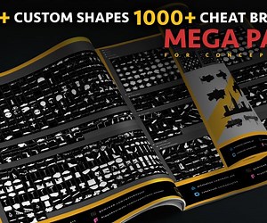 ArtStation - 2100  Custom Shapes 1000 Cheat Brushes Mega Pack for Concept Art | Artworks