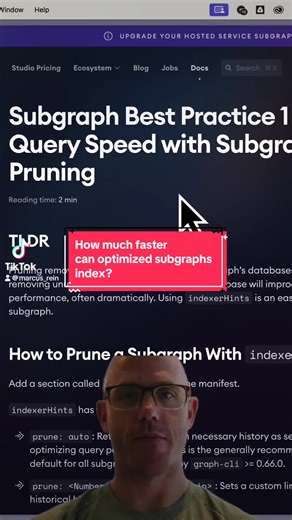 See how much faster indexing can be with subgraph best practices. #web3 #onchain #developer #subgraph