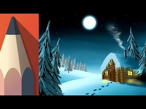 How to paint a winter landscape with Autodesk Sketchbook Mobile