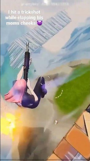 I hit a trickshot while Clapping his mom's cheeks #shorts #fortnite #fyp #tiktok #funny