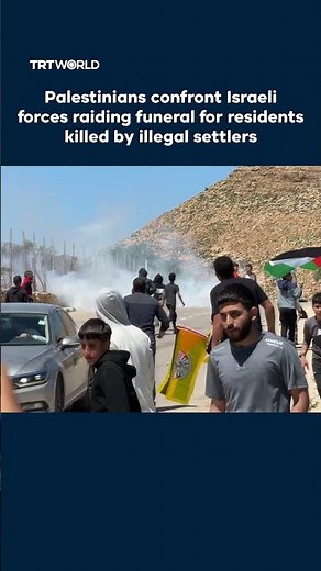 Palestinians confront Israeli forces raiding funeral for residents killed by illegal settlers
