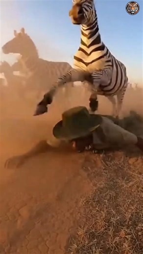 Ranger Falls in Zebra Stampede Path, Nearly Trampled 🦓 #amazon #zebra #wildanimals #africa #usa #fyp