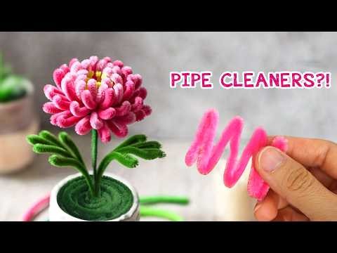 Unbelievable Pipe Cleaner Flower DIY 🌸 Easy Craft That Looks Real! Pipe cleaner flowers tutorial