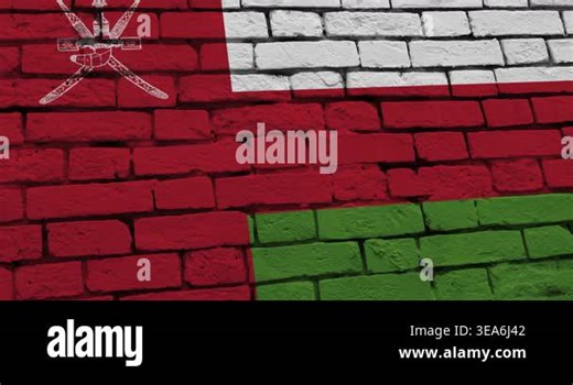 A panning video of a brick wall with the oman flag Stock Video Footage - Alamy
