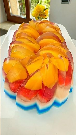 Can You Make a Gorgeous Jelly Cake in Just 10 Minutes? 🫐🫐🥝🍓🍇 #jelly #dessert #satisfying